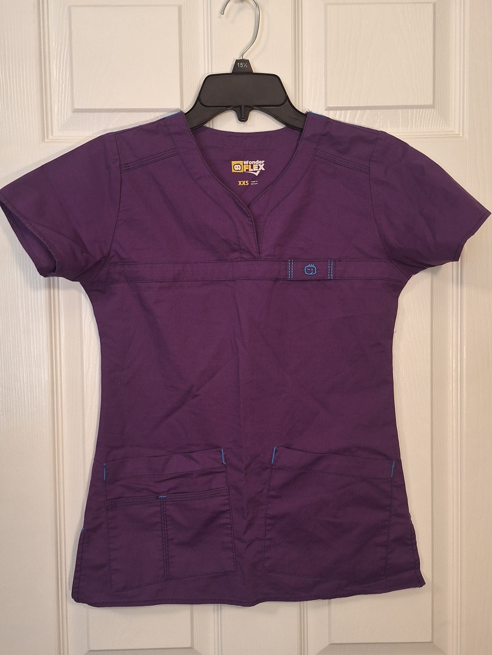Women’s Purple Scrub topwith Blue Crew Neck